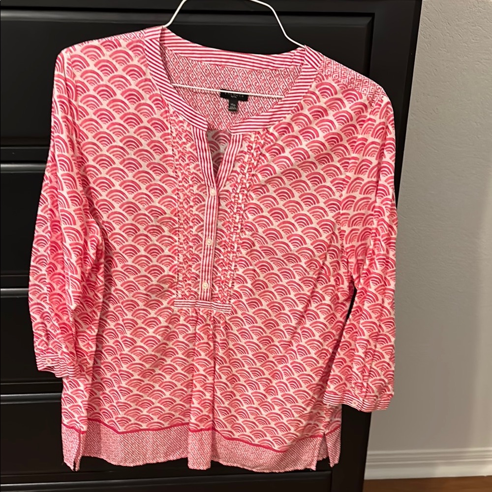 Talbots Pink Patterned Blouse